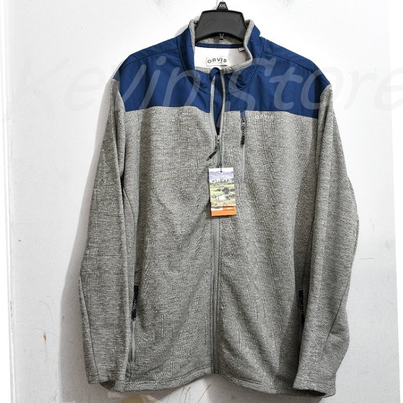 Orvis men bonded‎ mesh full-zip Jacket Gray - Picture 2 of 9